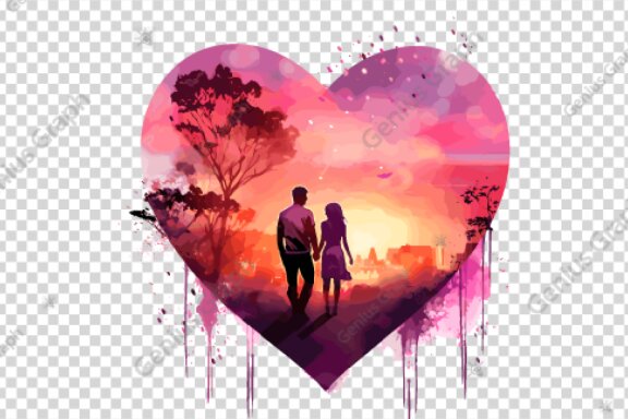 Valentine Heart Shape Couple Clipart Bundle