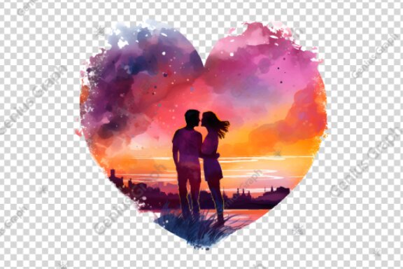 Valentine Heart Shape Couple Clipart Bundle