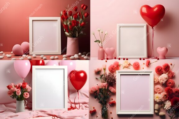 Valentine Wall Art Frame Mockup Bundle