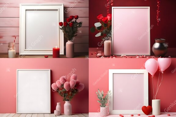 Valentine Wall Art Frame Mockup Bundle