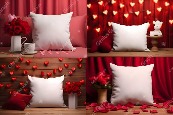 Valentines Day Pillow Mockup Bundle