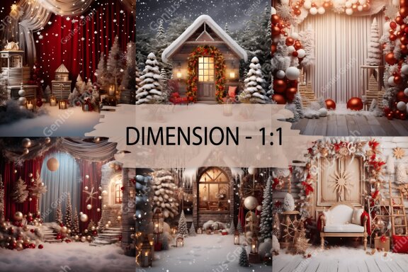 Cozy Christmas Digital Backdrop Bundle