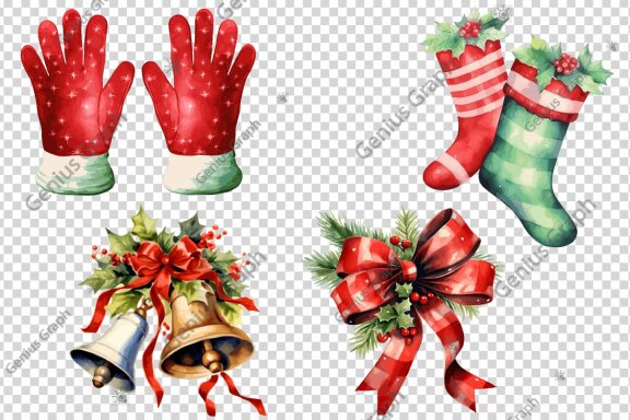Cozy Christmas Watercolor Clipart Bundle
