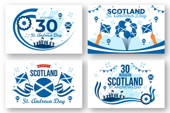 12 St Andrew Day Illustration
