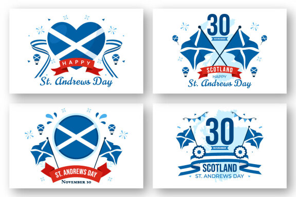 12 St Andrew Day Illustration