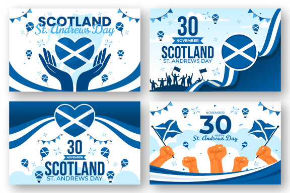 12 St Andrew Day Illustration