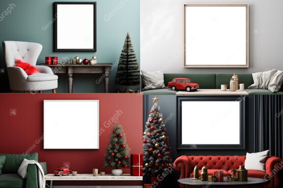 Cozy Christmas Wall Art Mockup Bundle