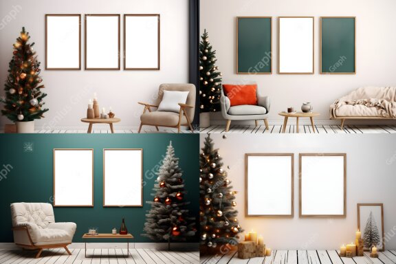 Cozy Christmas Wall Art Mockup Bundle