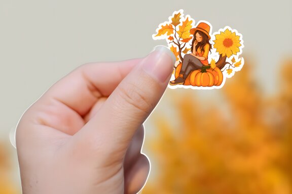 Fall Autumn Stickers with Cute Character Bundle