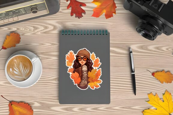 Fall Autumn Stickers with Cute Character Bundle