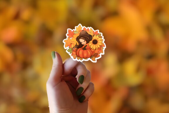 Fall Autumn Stickers with Cute Character Bundle