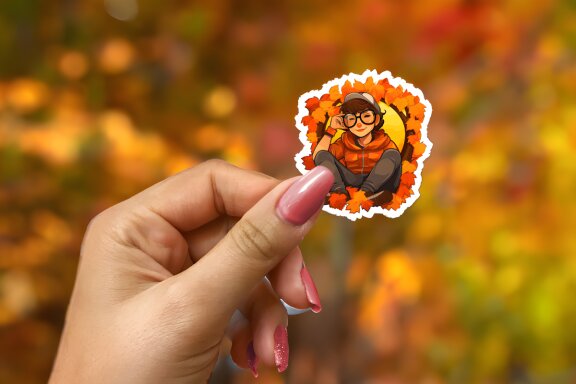 Fall Autumn Stickers with Cute Character Bundle