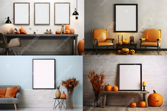 Halloween Wall Art Mockup Bundle