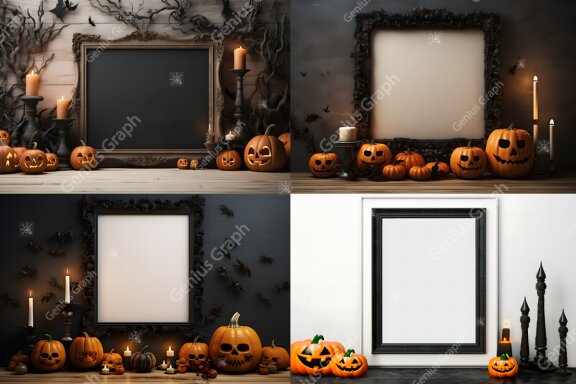 Halloween Wall Art Mockup Bundle