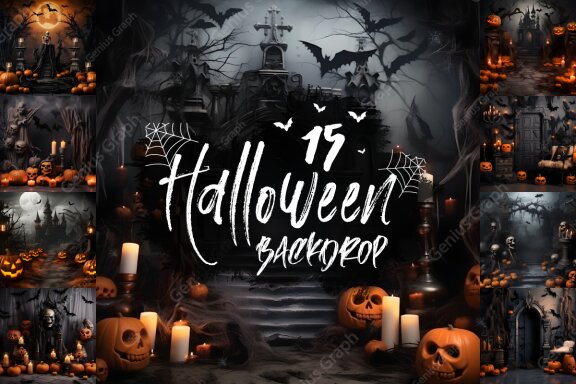 Halloween Digital Backdrops Bundle