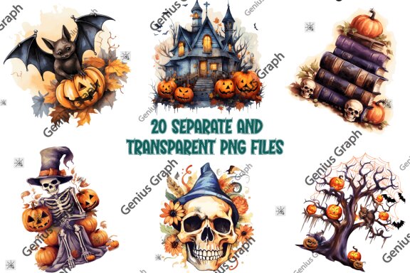 Halloween Sublimation Clipart Bundle