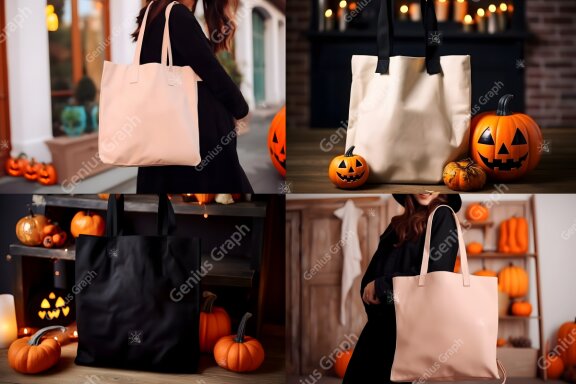 Halloween Tote Bag Mockup Bundle