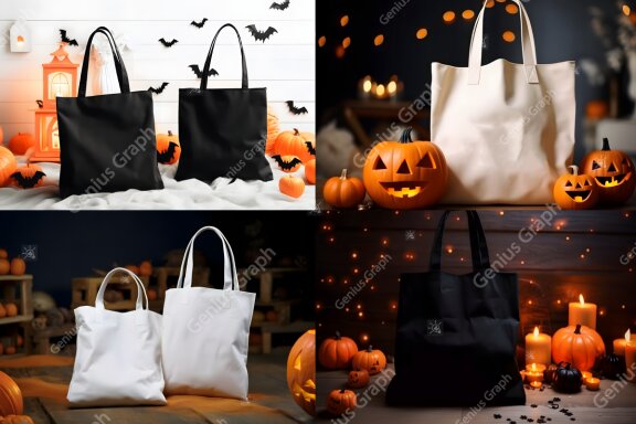 Halloween Tote Bag Mockup Bundle