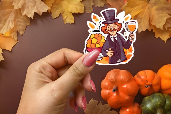 Thanksgiving Turkey Theme Stickers Bundle