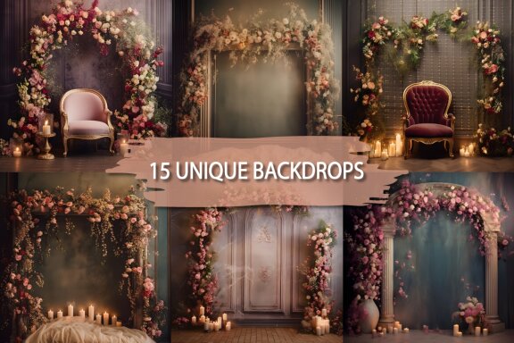 Wedding Overlay Digital Backdrops Bundle