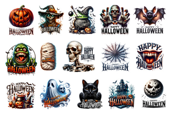 Halloween Season Spooky Sublimation Clipart PNG Craft Bundle