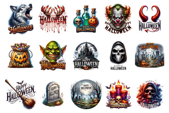 Halloween Season Spooky Sublimation Clipart PNG Craft Bundle