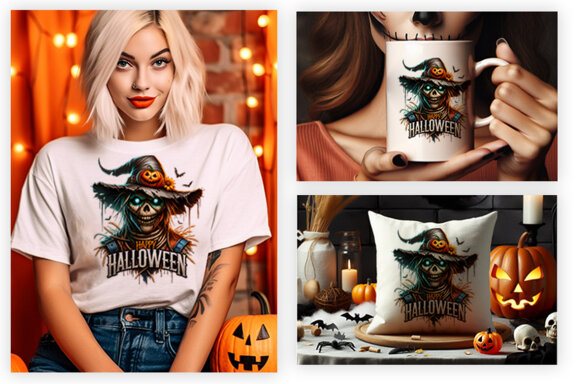 Halloween Season Spooky Sublimation Clipart PNG Craft Bundle
