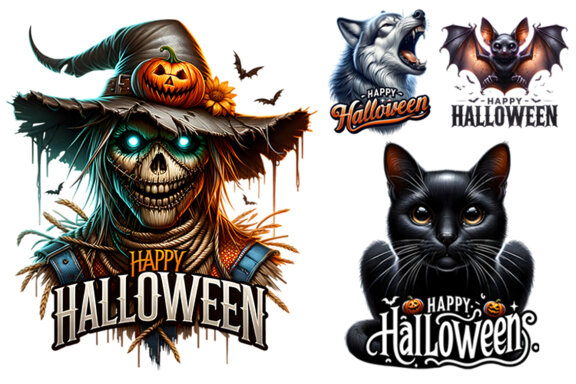 Halloween Season Spooky Sublimation Clipart PNG Craft Bundle
