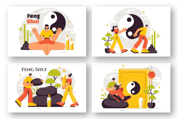 9 Feng Shui Elements Illustration