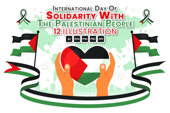 12 Day of Solidarity with the Palestinian People Illustration