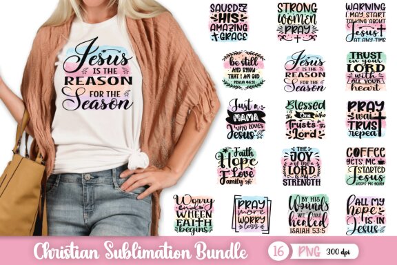 Christian Sublimation Designs PNG Bundle