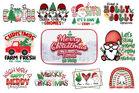 Merry Christmas Sublimation Bundle Png