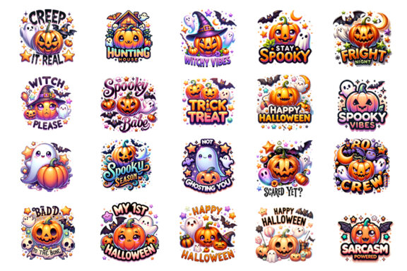 Halloween Season Sublimation Clipart PNG Craft Bundle