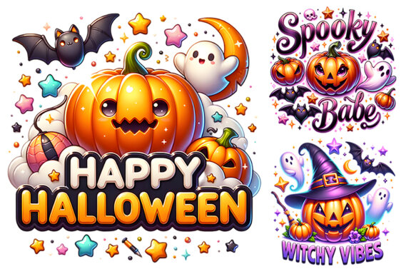 Halloween Season Sublimation Clipart PNG Craft Bundle