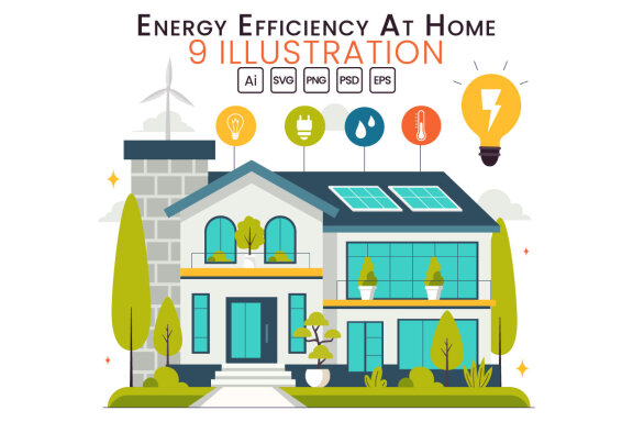 9 Energy Efficiency at Home Illustration