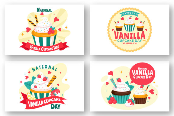 11 National Vanilla Cupcake Day Illustration 