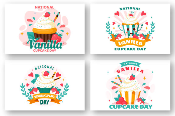 11 National Vanilla Cupcake Day Illustration 