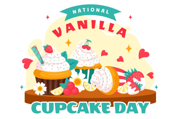 11 National Vanilla Cupcake Day Illustration 