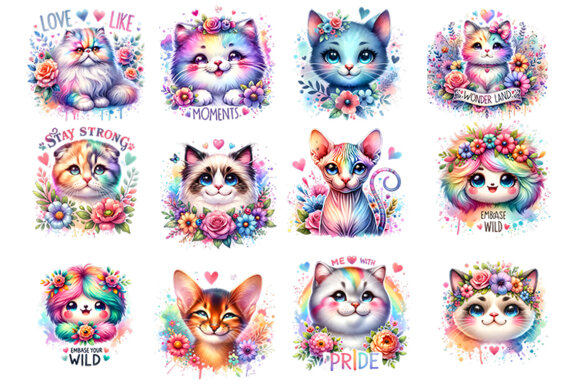 Cute Cat FREE Clipart Bundle