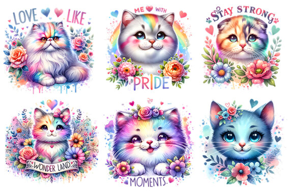 Cute Cat FREE Clipart Bundle