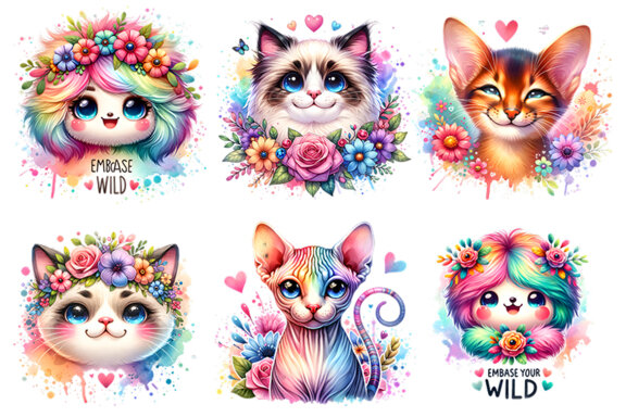 Cute Cat FREE Clipart Bundle