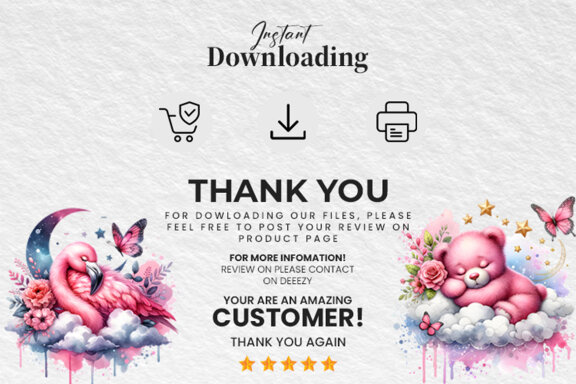 Watercolor Pink Cute Animals Sublimation Clipart PNG Bundle