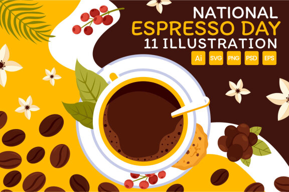 11 National Espresso Day Illustration