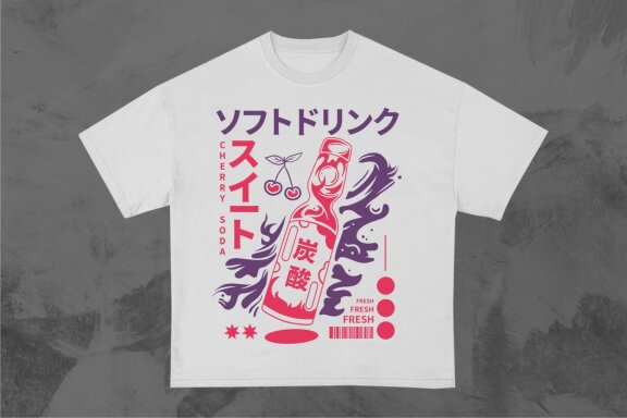 Japanese Vintage Graphic T-shirt Designs Bundle