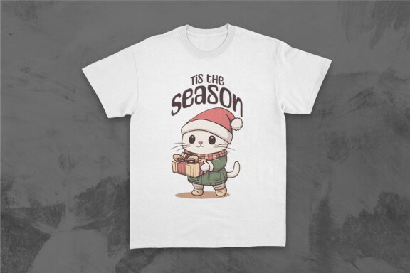 Retro Christmas Animal Celebration T-shirt Designs Bundle