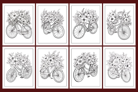 Bicycle Coloring Pages for KDP Interior