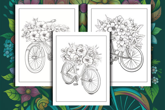 Bicycle Coloring Pages for KDP Interior