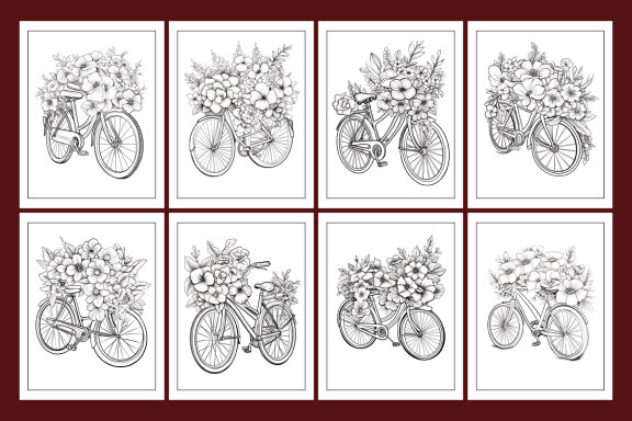 Bicycle Coloring Pages for KDP Interior