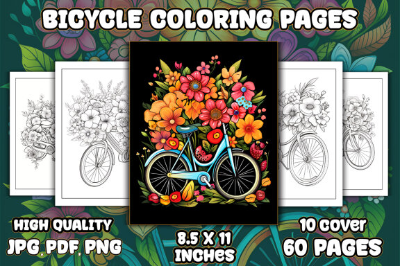Bicycle Coloring Pages for KDP Interior