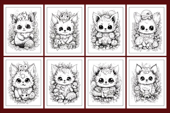 Fantasy Kawaii Creature Coloring Book